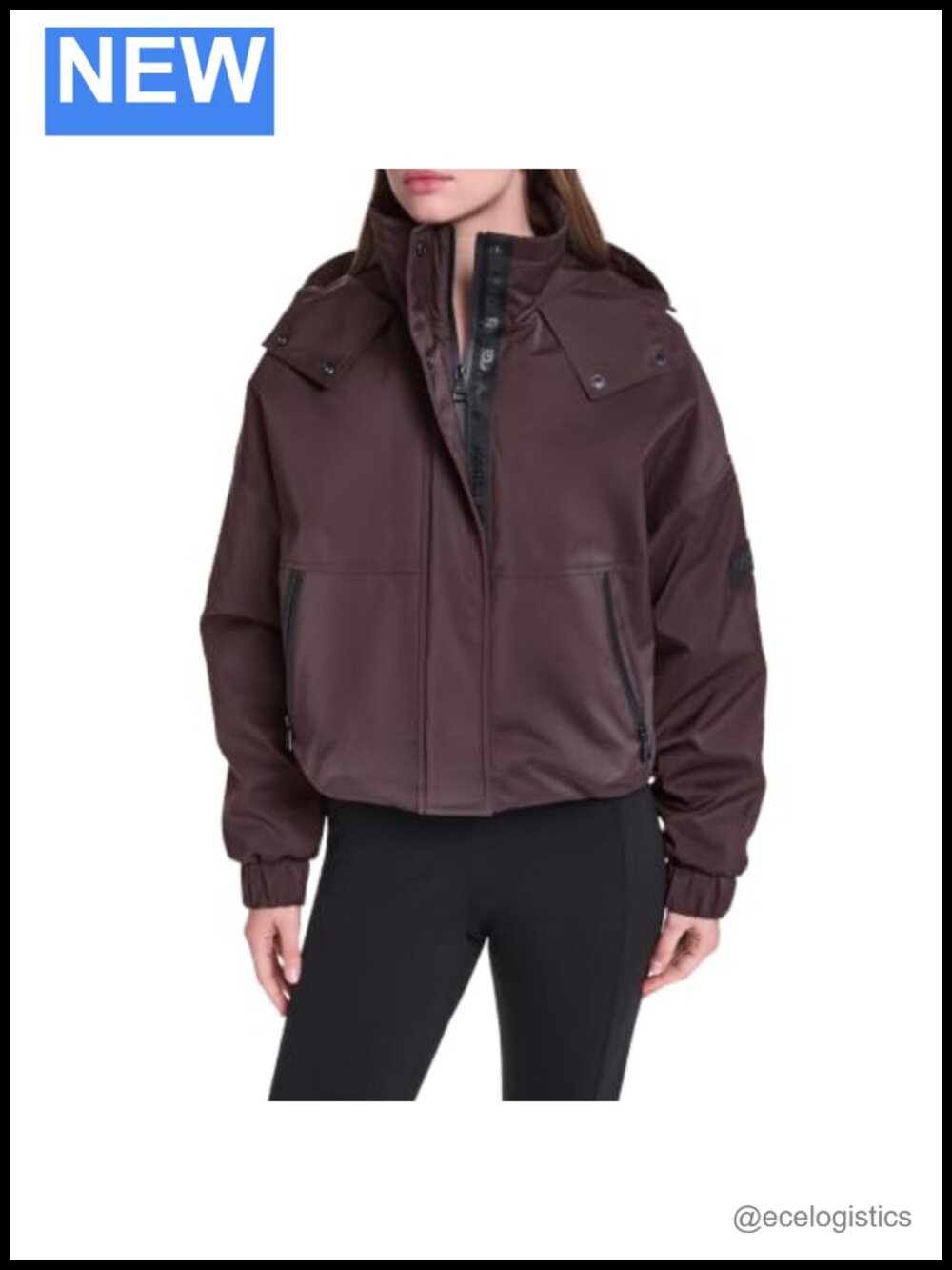 Women's Short Anorak Jacket Water-Resistant Polyester Zip Front